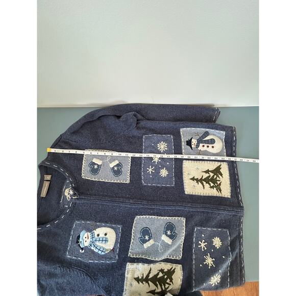 Croft & Barrow womens cardigan size XL winter theme ful zip - Picture 6 of 7